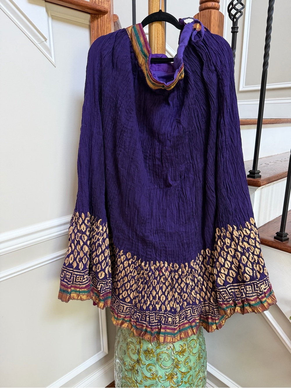 Purple Embroidered Boho skirt  with Metallic Accents Indian Pakistani wear
